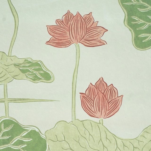 Kireina Lotus Panel Set Coral Ivory by Schumacher Dramatic Scenic Wall Mural – Schumacher 5011690