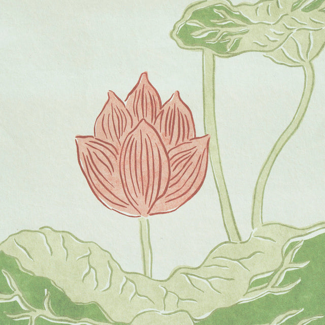 Kireina Lotus Panel Set Coral Ivory by Schumacher Dramatic Scenic Wall Mural – Schumacher 5011690