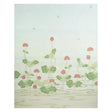 Kireina Lotus Panel Set wallpaper in coral and ivory, featuring a large-scale lotus flower and leaf motif inspired by 17th-century Japanese woodblock art.