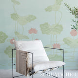 Kireina Lotus Panel Set White Ivory by Schumacher Scenic Wall Mural – Schumacher 5011691