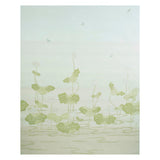KIREINA LOTUS PANEL SET wallpaper in white ivory with a large-scale lotus flower and leaf motif, inspired by 17th-century Japanese woodblock art.