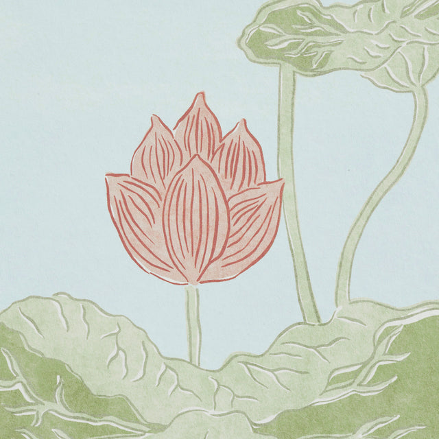 Kireina Lotus Panel Set Mineral by Schumacher Scenic Wall Mural – Schumacher 5011692