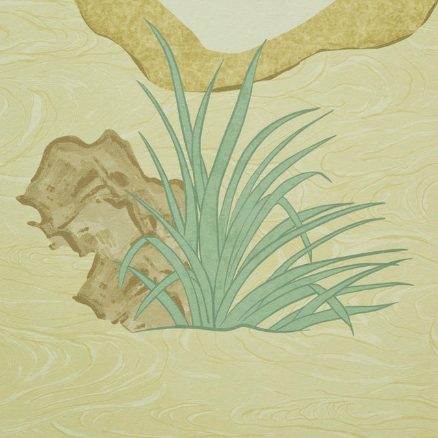 Yashinoki Crane Panel Set Gold by Schumacher Japanese Crane Mural Wallpaper – Schumacher 5011700