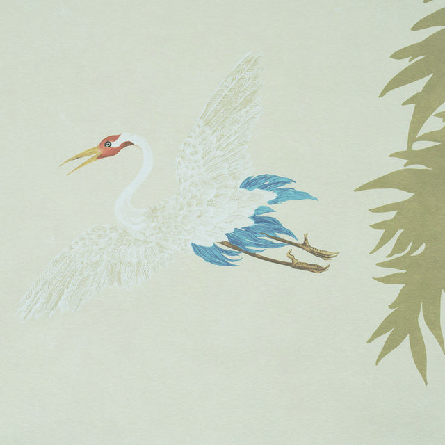 Yashinoki Crane Panel Set Willow Scenic Japanese Crane Mural Wallpaper – Schumacher 5011701
