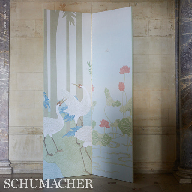 Yashinoki Crane Panel Set Willow Scenic Japanese Crane Mural Wallpaper – Schumacher 5011701