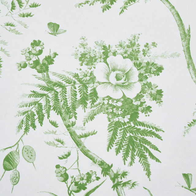 TOILE DE LA PRAIRIE Green by Schumacher Scenic Toile Wallpaper – Schumacher 5011710