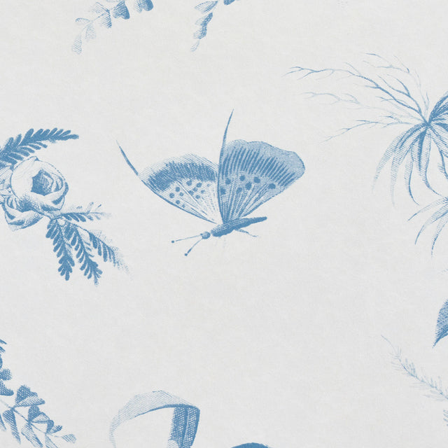 Toile de la Prairie Blue by Jill Lasersohn Scenic Botanical Wallpaper – Schumacher 5011711