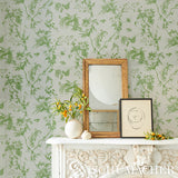 Toile de la Prairie Blue by Jill Lasersohn Scenic Botanical Wallpaper – Schumacher 5011711