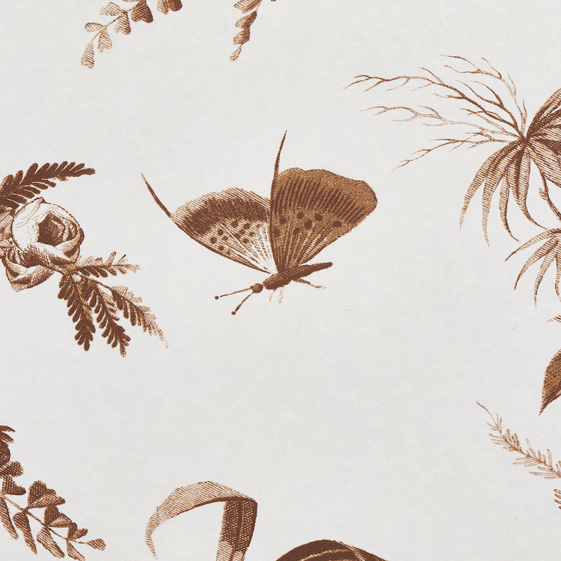 TOILE DE LA PRAIRIE Brown by Jill Lasersohn Scenic Botanical Wallpaper – Schumacher 5011712