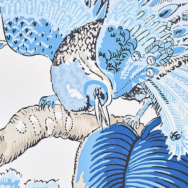 Cranley Garden Blue by Schumacher Romantic Floral & Bird Wallpaper – Schumacher 5011720