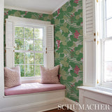 Sea Grapes Tropical Botanical Wallpaper Greens Schumacher 5011731 – Perennial Favorites Collection
