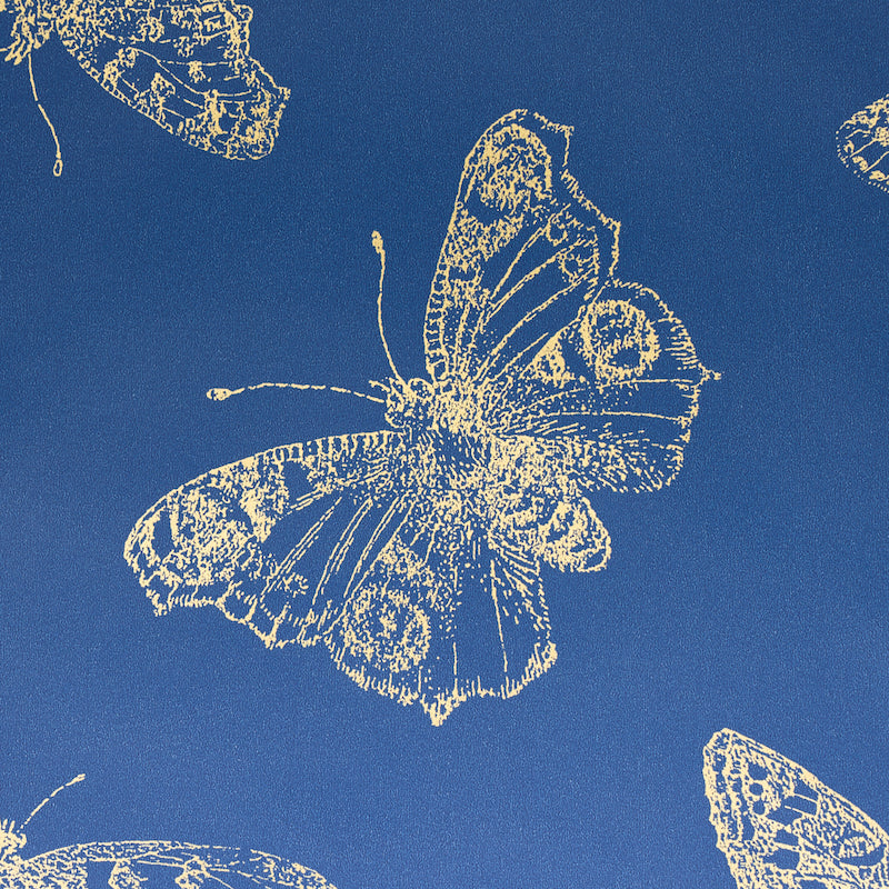 Burnell Butterfly Blue Metallic Butterfly Wallpaper – Schumacher 5011741