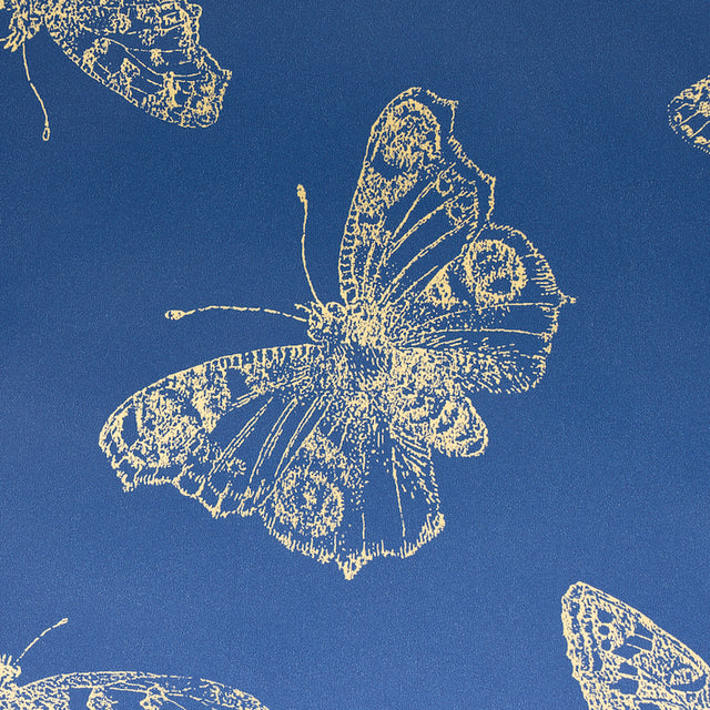 Burnell Butterfly Blue Metallic Butterfly Wallpaper – Schumacher 5011741