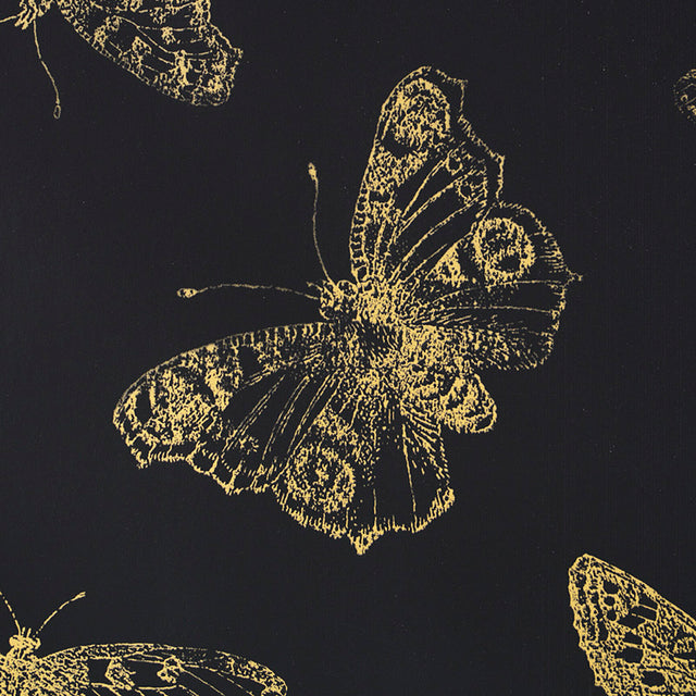 Burnell Butterfly Black Metallic Butterfly Wallpaper – Schumacher 5011742