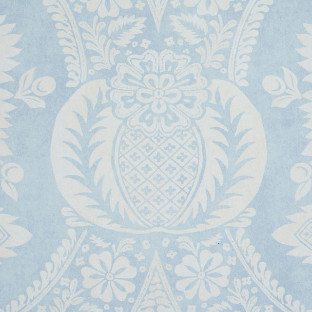 Villandry Damask Print Blue by Schumacher Elegant Damask Wallpaper – Schumacher 5011750