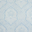 Villandry Damask Print wallpaper in blue and white, featuring a stylized damask pattern inspired by French country estates.