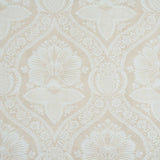 Villandry Damask Print wallpaper in a neutral colorway featuring a stylized damask pattern inspired by French country estates.