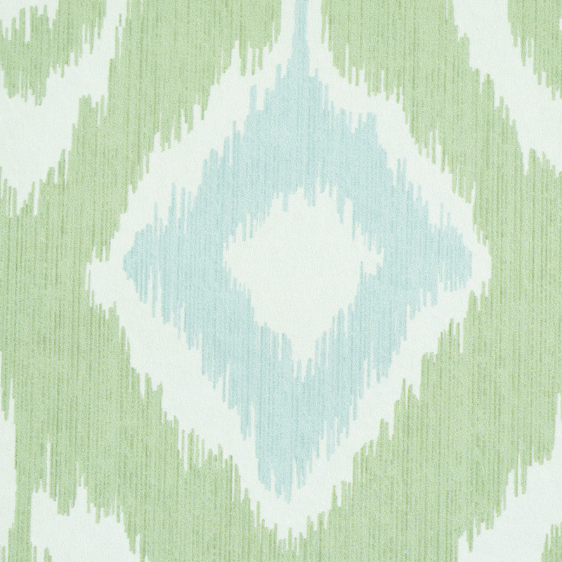 Dedra Damask Mineral & Leaf by Schumacher Ikat Arabesque Wallpaper – Schumacher 5011760