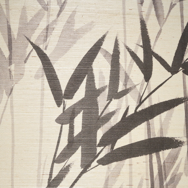 Kanji Sisal Panel Set Ink by Schumacher Bamboo Wall Mural – Perennial Favorites Collection 5011780