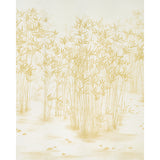 Kanji Sisal Panel Set in Ochre by Schumacher, Japanese brush painting inspired bamboo wall mural