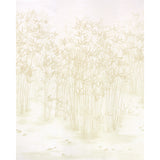 Kanji Panel Set wallpaper in a natural colorway featuring a Japanese brush painting inspired bamboo design by Schumacher.
