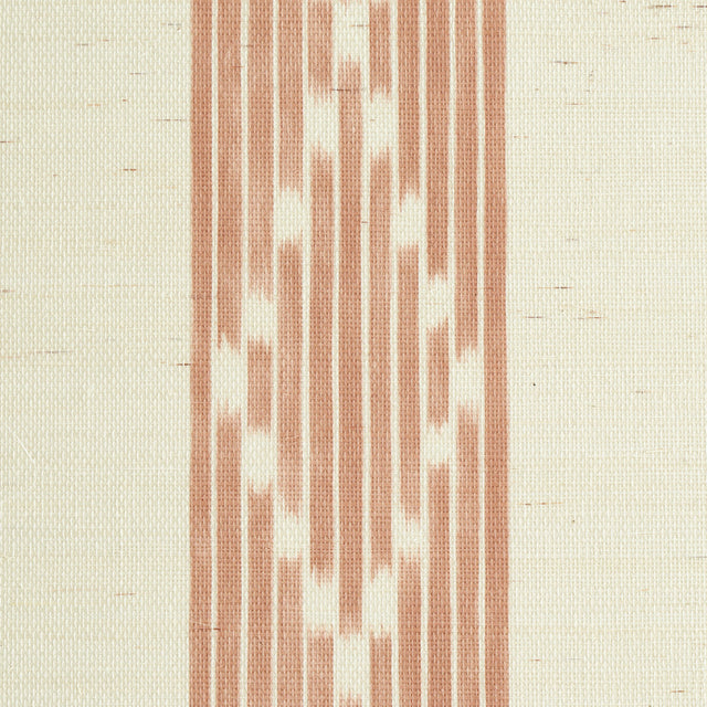 Sequoia Stripe Sisal Russet by Schumacher Wide Width Stripe Wallcovering – Schumacher 5011810
