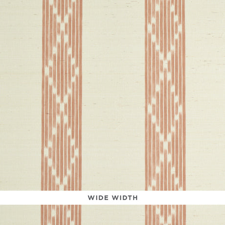 Sequoia Stripe Sisal wallpaper in Russet by Schumacher, featuring abstract diamond trellis stripes on a sisal texture.