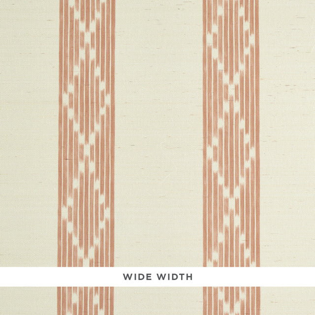 Sequoia Stripe Sisal wallpaper in Russet by Schumacher, featuring abstract diamond trellis stripes on a sisal texture.
