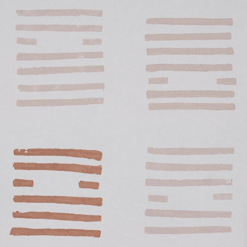 Tiasquam Blush by Caroline Z Hurley Abstract Hand-Blocked Wallpaper – Schumacher 5011821
