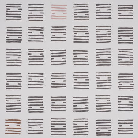 Tiasquam Charcoal by Caroline Z Hurley for Schumacher – Modern hand-blocked look geometric wallpaper in charcoal and neutral tones