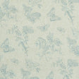 Baudin Butterfly Linen wallpaper in blue by Schumacher, featuring delicate butterfly and botanical illustrations on a linen-textured background.