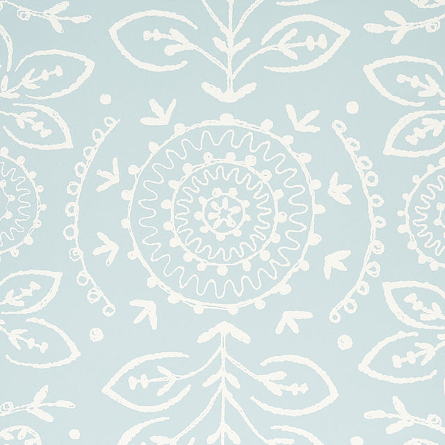 TIANA Sky by Schumacher Bohemia Collection Screen-Printed Wallcovering – Schumacher 5011840