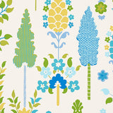 DESNA Peacock Folk-Art Forest Wallpaper by Schumacher – Perennial Favorites Collection 5011850