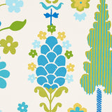 DESNA Peacock Folk-Art Forest Wallpaper by Schumacher – Perennial Favorites Collection 5011850
