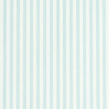 Edwin Stripe Narrow wallpaper in Sky by Schumacher, classic narrow blue and white stripe wallcovering