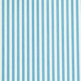 Edwin Stripe Narrow wallpaper in Ocean by Schumacher, featuring narrow blue and white vertical stripes.