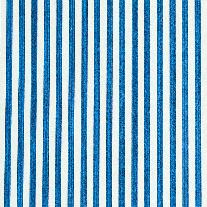 Navy and white narrow vertical stripe wallpaper, Edwin Stripe Narrow by Schumacher