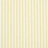 Edwin Stripe Narrow wallpaper in Buttercup by Schumacher, classic yellow and white narrow stripe wallcovering in a bright, sunlit room.