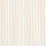 Edwin Stripe Narrow wallpaper in blush by Schumacher, featuring narrow vertical stripes in a soft pink colorway, shown in a styled interior and close-up detail.