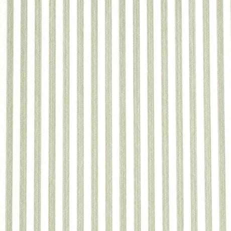 Edwin Stripe Narrow wallpaper in Linen by Schumacher, featuring narrow vertical stripes in a classic, neutral colorway.