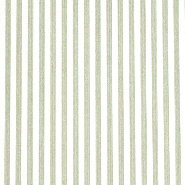 Edwin Stripe Narrow wallpaper in Linen by Schumacher, featuring narrow vertical stripes in a classic, neutral colorway.