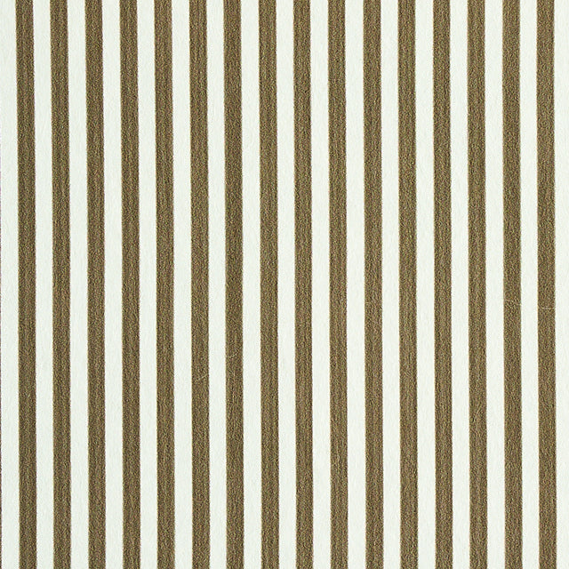 Edwin Stripe Narrow wallpaper in Mushroom by Schumacher, featuring narrow vertical stripes in a classic, neutral colorway.