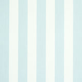 Edwin Stripe Medium wallpaper in Sky by Schumacher, featuring classic vertical blue and white stripes.