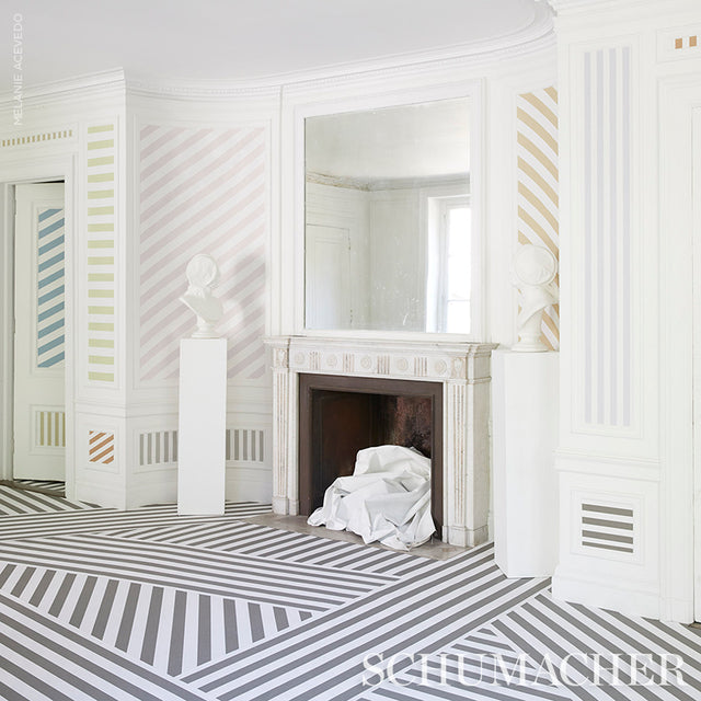 Edwin Stripe Medium Lavender by Schumacher Classic Striped Wallpaper – Schumacher 5011881