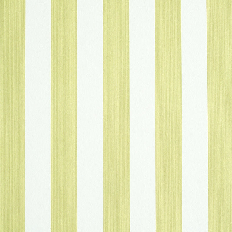Edwin Stripe Medium wallpaper in citron yellow and white, classic vertical stripe pattern by Schumacher