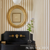 Edwin Stripe Medium Wheat by Schumacher Classic Striped Wallpaper – Schumacher 5011892