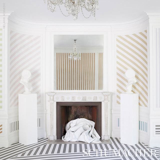 Edwin Stripe Medium Butternut by Schumacher Classic Stripe Wallcovering – Schumacher 5011893