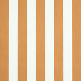 Edwin Stripe Medium wallpaper in Butternut by Schumacher, featuring classic vertical stripes in warm brown and white tones.