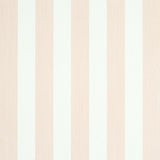 Edwin Stripe Medium wallpaper in blush by Schumacher, featuring classic vertical stripes in a soft pink and white colorway.