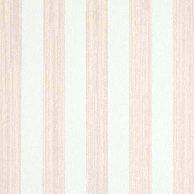 Edwin Stripe Medium wallpaper in blush by Schumacher, featuring classic vertical stripes in a soft pink and white colorway.